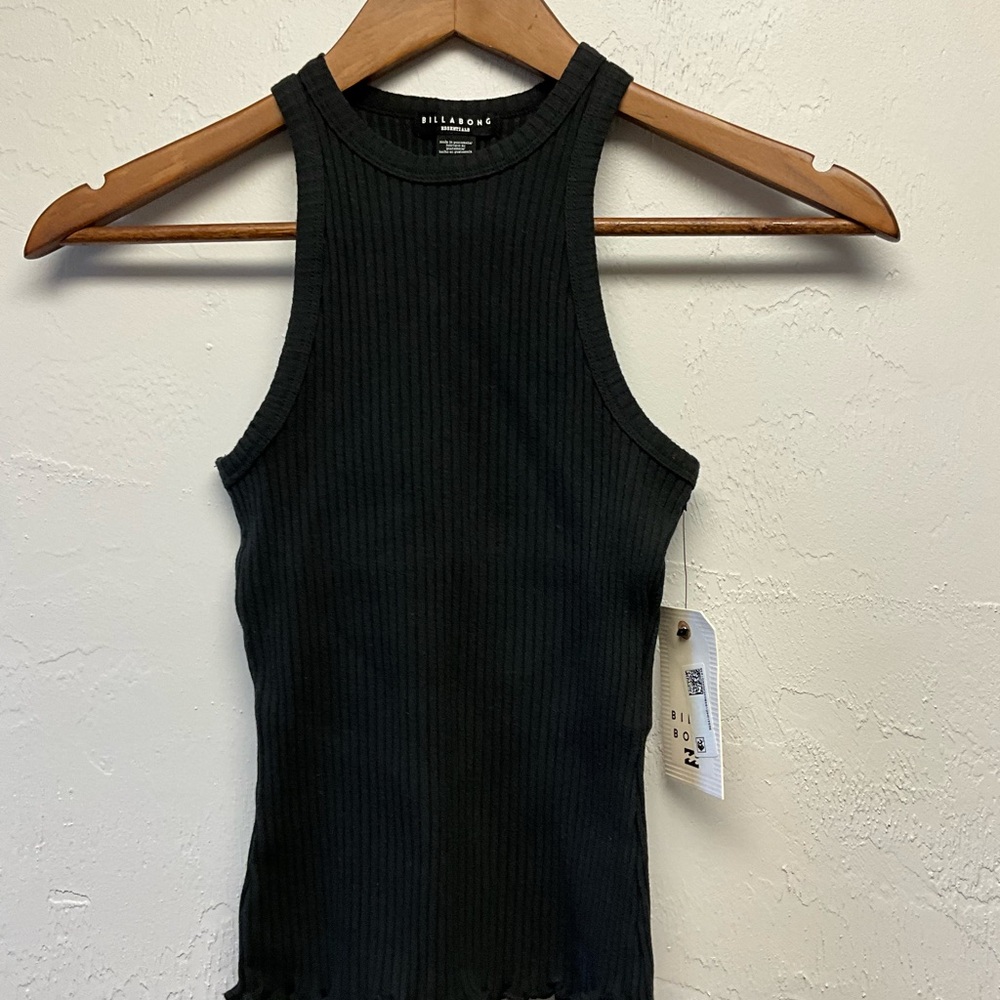Billabong Black Fitted Ribbed Tank Top